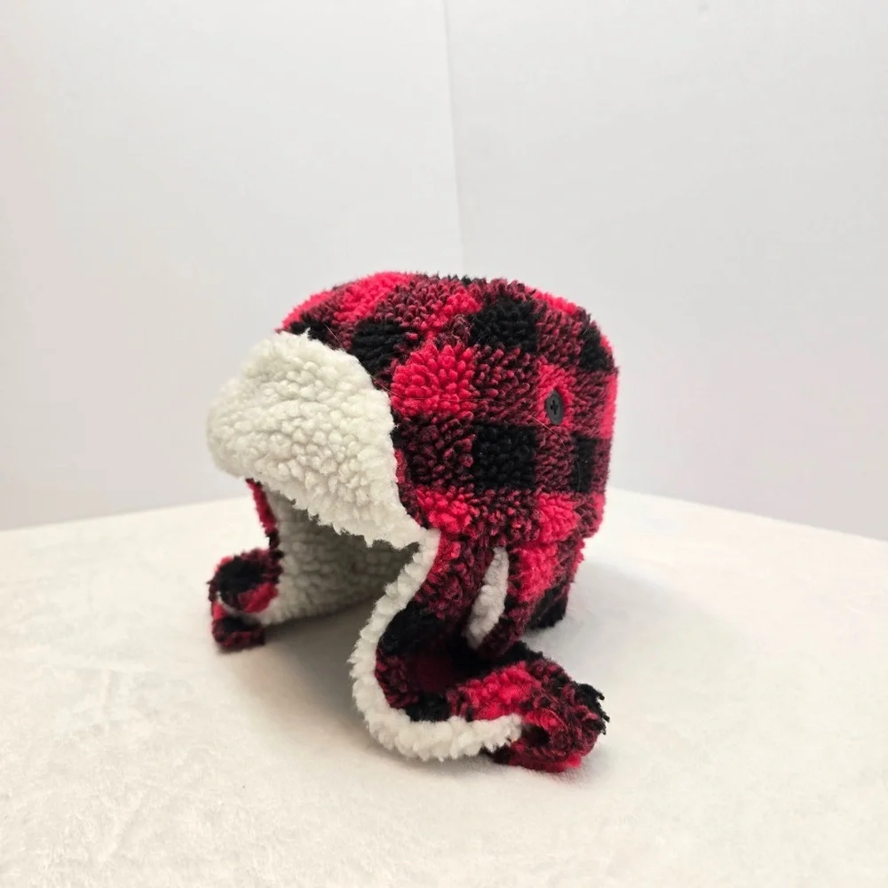 The Children’s Place Buffalo Plaid Trapper Hat Sherpa 2T-3T‎
